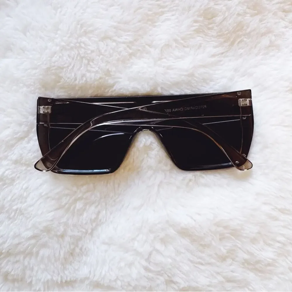 Greta Gray Oversized Statement Sunglasses
